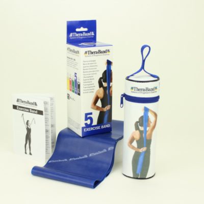 TheraBand® 250 cm v púzdre na zips - modrá (stupeň 5)